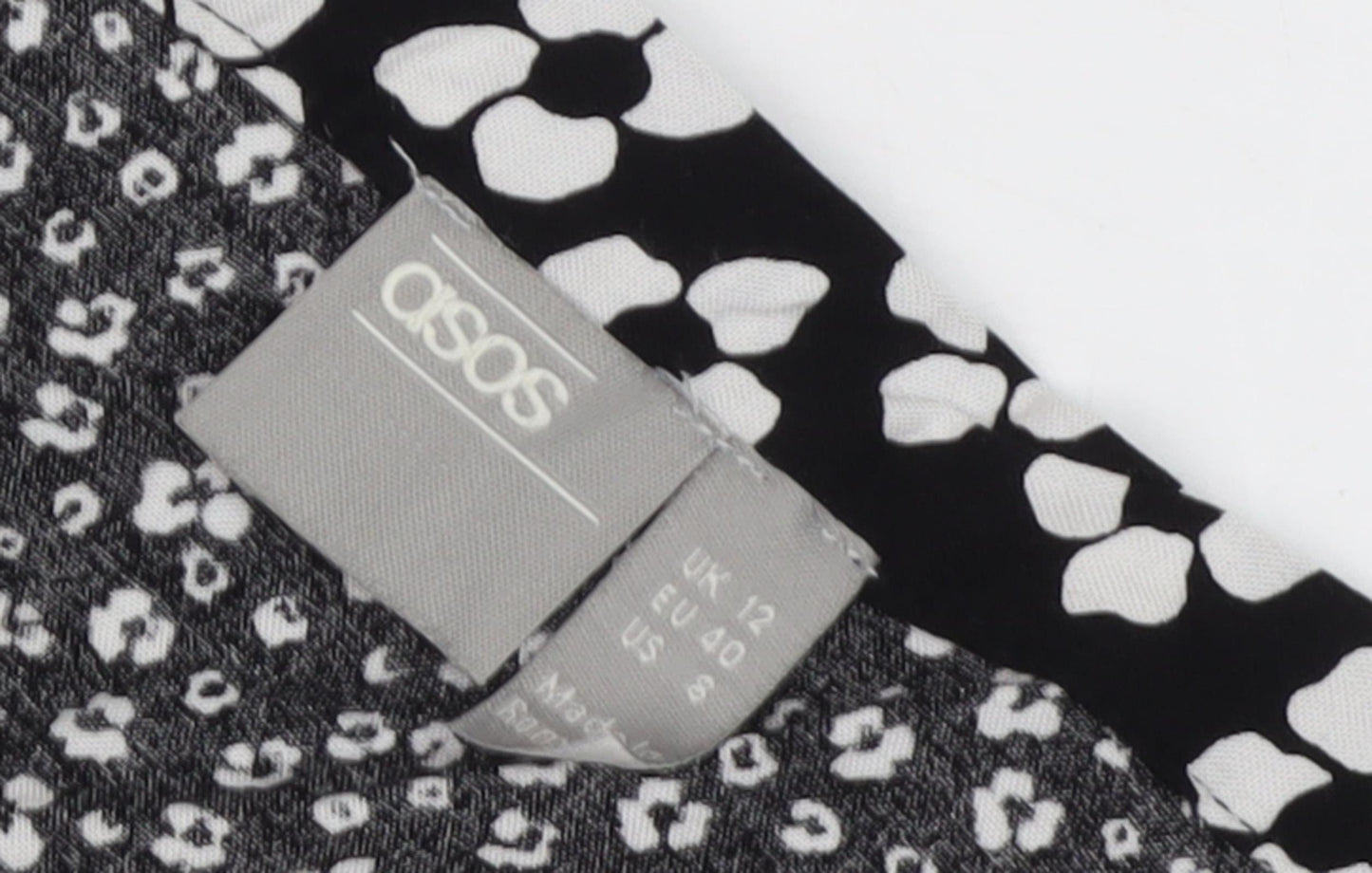 ASOS Women's Black Floral Midi Skirt, Size 12