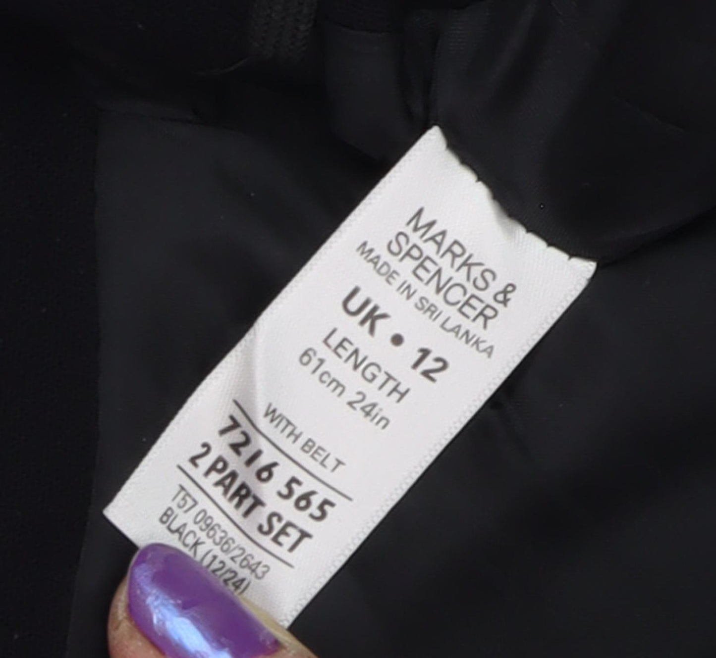 Marks and Spencer Women's Black Pencil Skirt Size 12