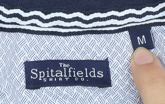 The Spitalfields Shirt Co. Men's Blue Ochre Stripe T-Shirt M