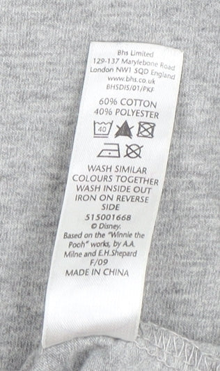 Disney Women's Grey T-Shirt 12 V-Neck Cartoon Casual