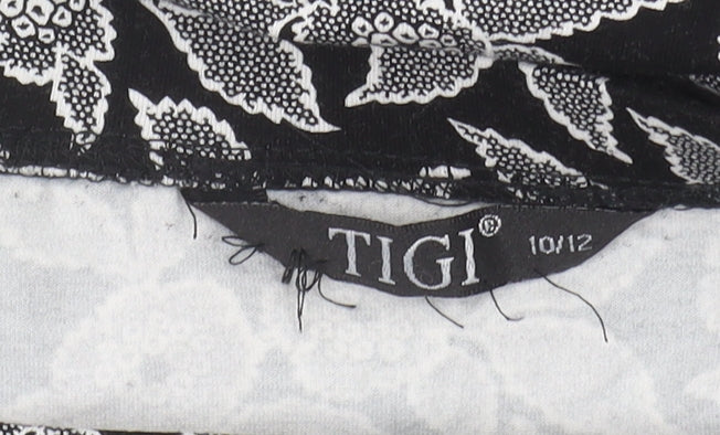 TIGI Women's Black Floral Skirt Size 10