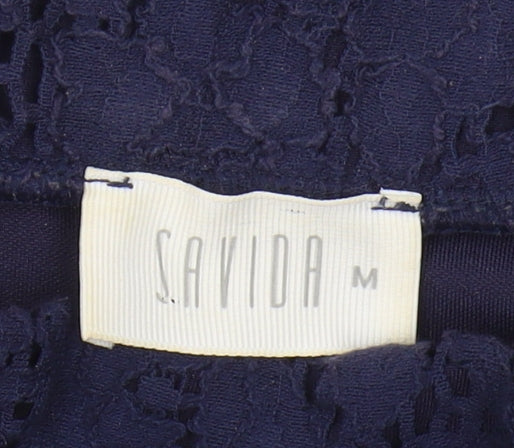 Savida Women's Blue Lace Pencil Skirt M