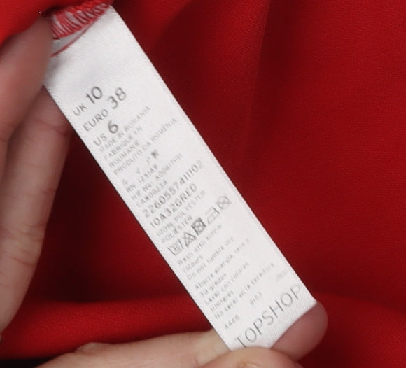 Topshop Women's Red Shift Dress Size 10