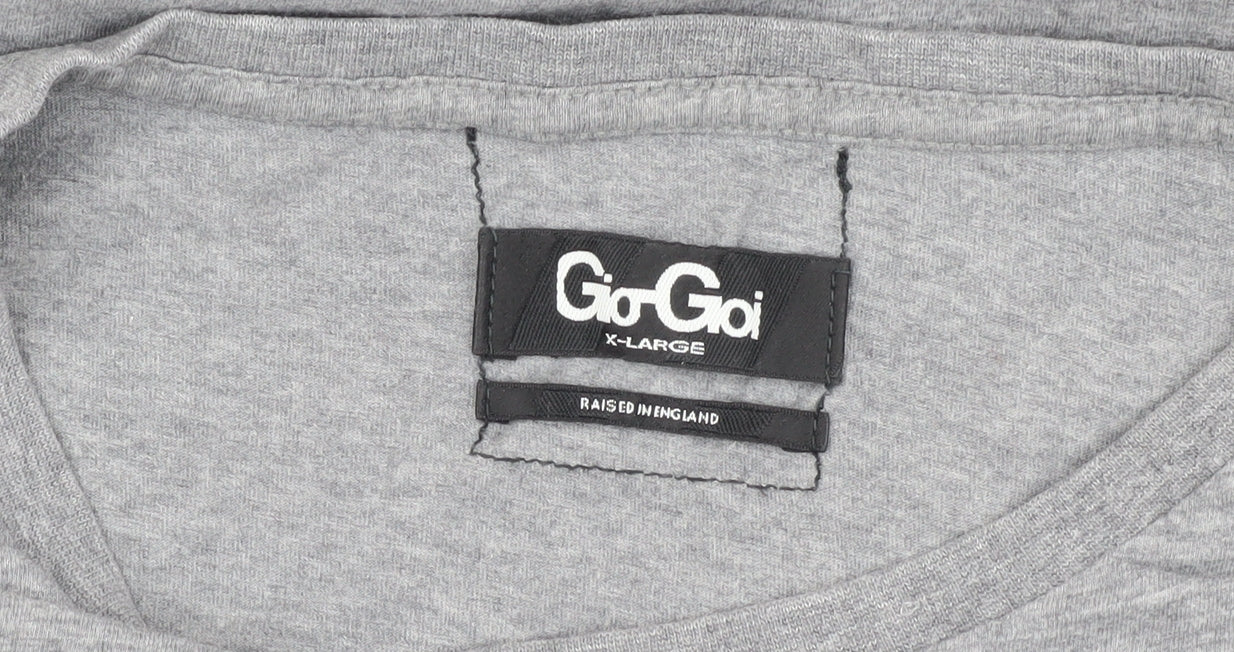 Gio Goi Men's Grey XL Graphic T-Shirt, Crew Neck