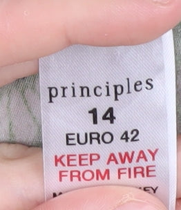 Principles Green Floral Tunic Square Neck Top, Size 14