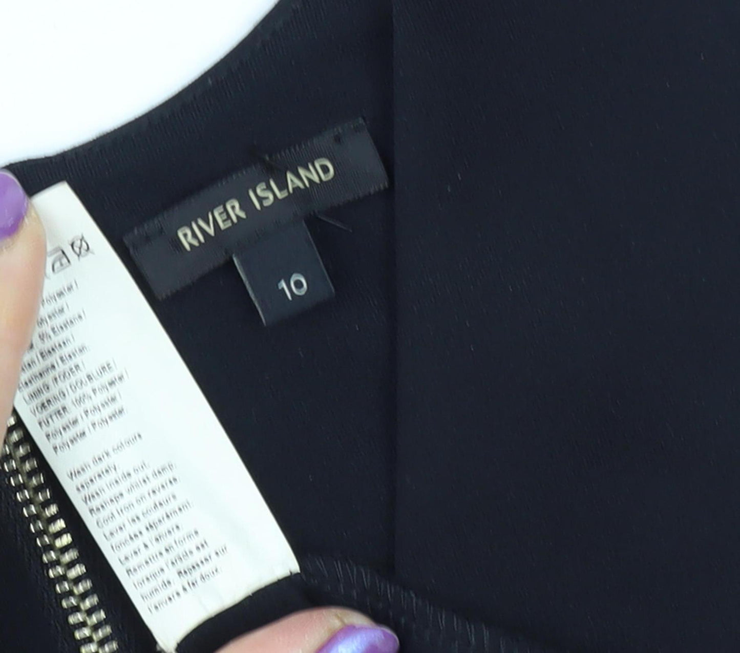 River Island Women's Black Peplum Dress Size 10