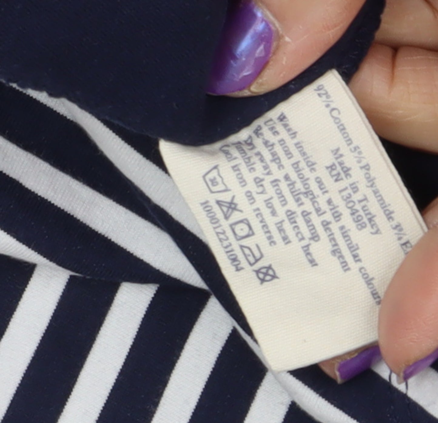 Jack Wills Women's Navy Striped A-Line Dress Size 10