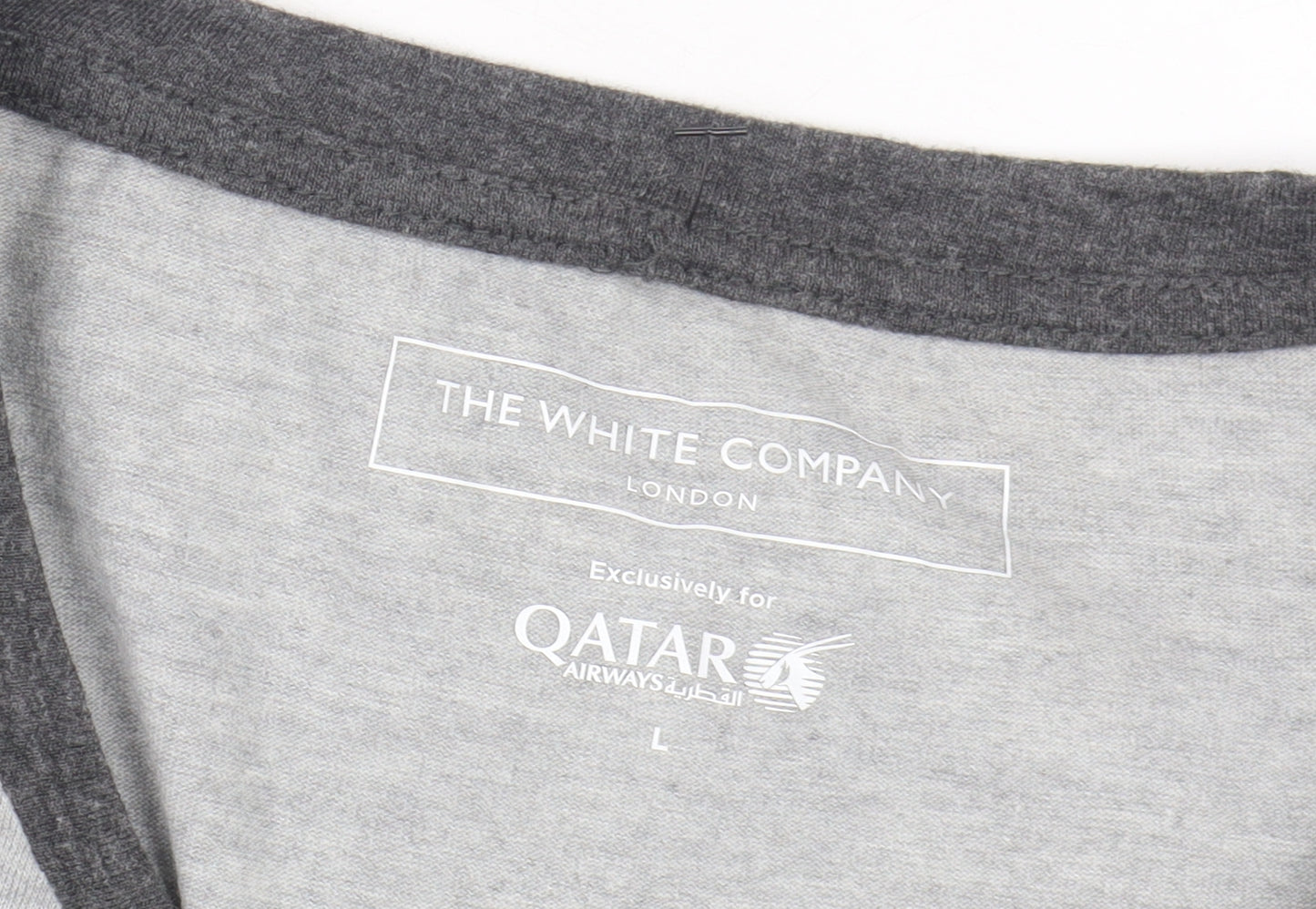 The White Company Men's Grey Long Sleeve T-Shirt L