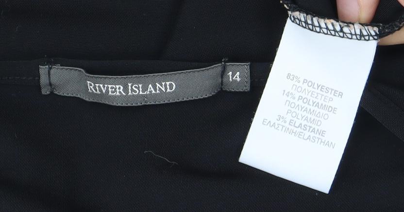 River Island Women's Black Cowl Neck Sleeveless Top