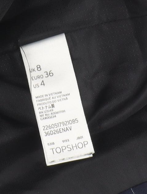 Topshop Women's Blue Shift Dress, Size 8, Workwear