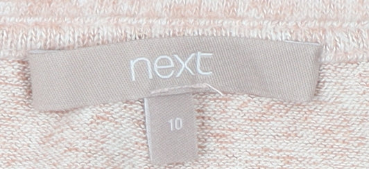 Next Women's Beige Pullover Jumper Size 10 with Ruffle