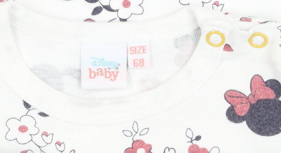Disney Minnie Mouse Floral White Babygrow, 6-9 Months