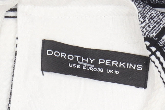 Dorothy Perkins Women's Black Check Shift Dress Size 10