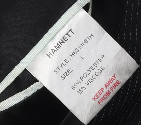 HAMNETT Men's Black Striped Blazer L Formal Jacket