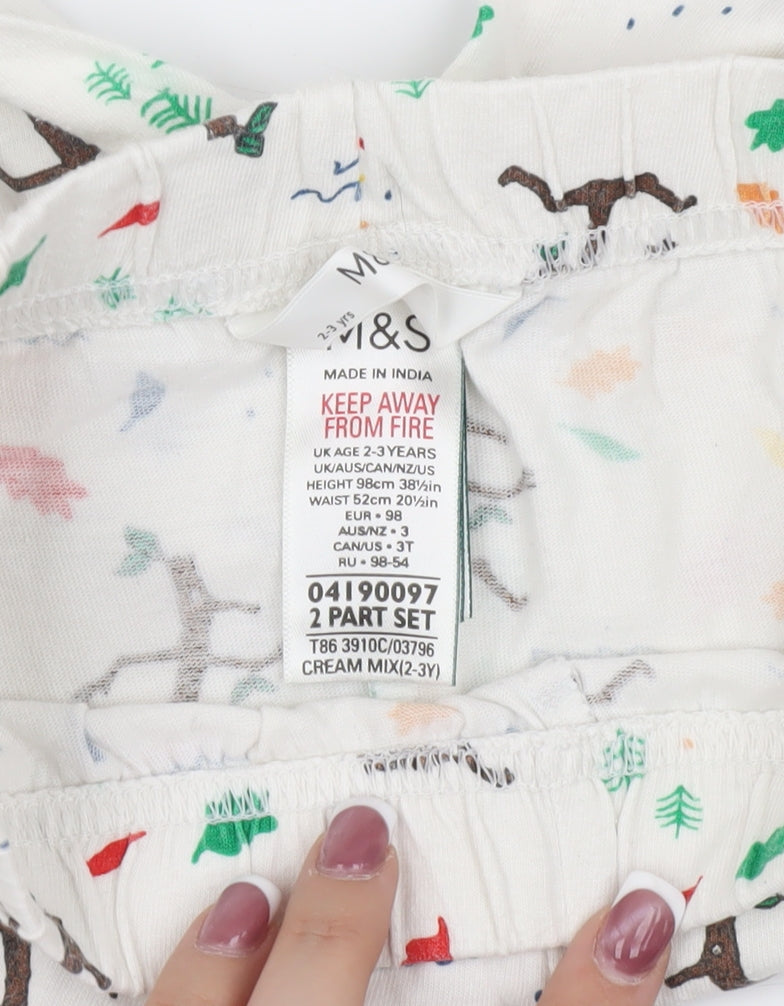 Marks and Spencer Boys Multicoloured Pyjama Set (2-3 Years)