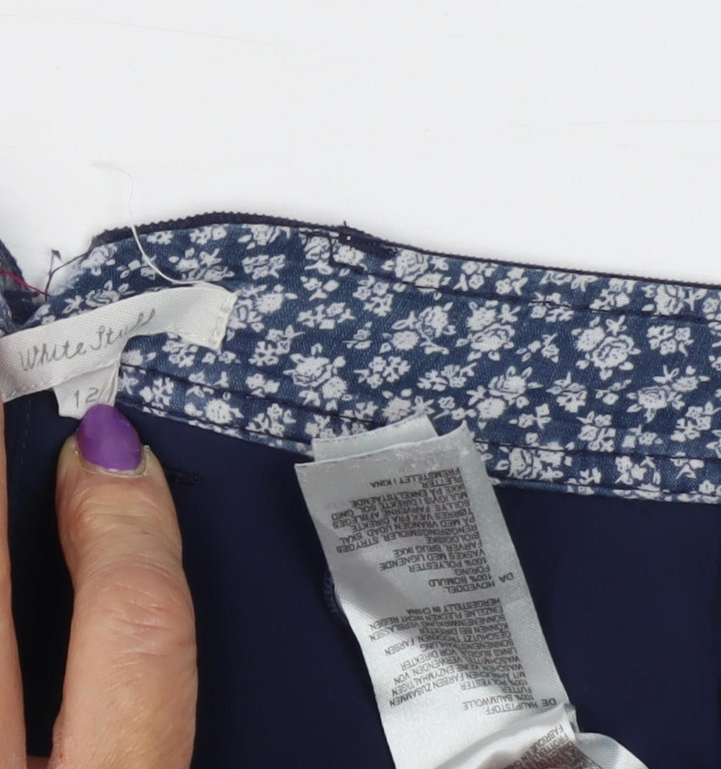 White Stuff Women's Blue Knee-Length Skirt Size 12