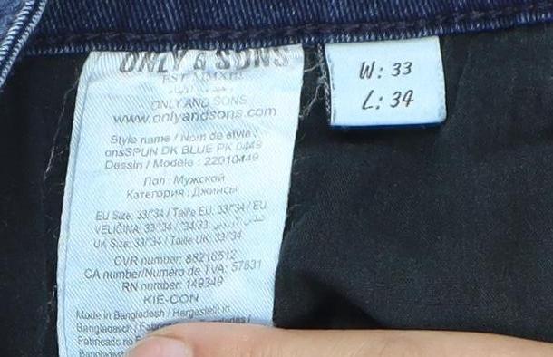 ONLY & SONS Blue Skinny Jeans Size L