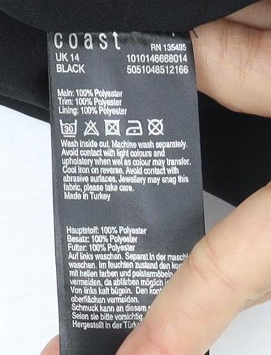 Coast Women's Black Knee Length Shift Dress Size 14