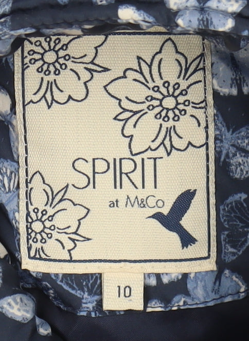 M&Co Women's Blue Butterfly Waistcoat, Size 10, Casual Style