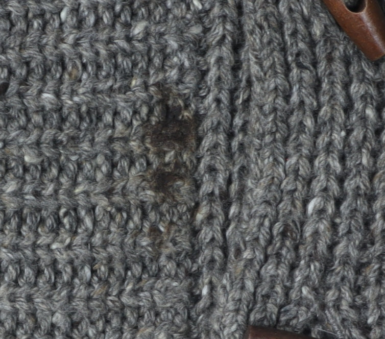 Marks and Spencer Men's Grey XL Cardigan, Chunky-Knit, Button