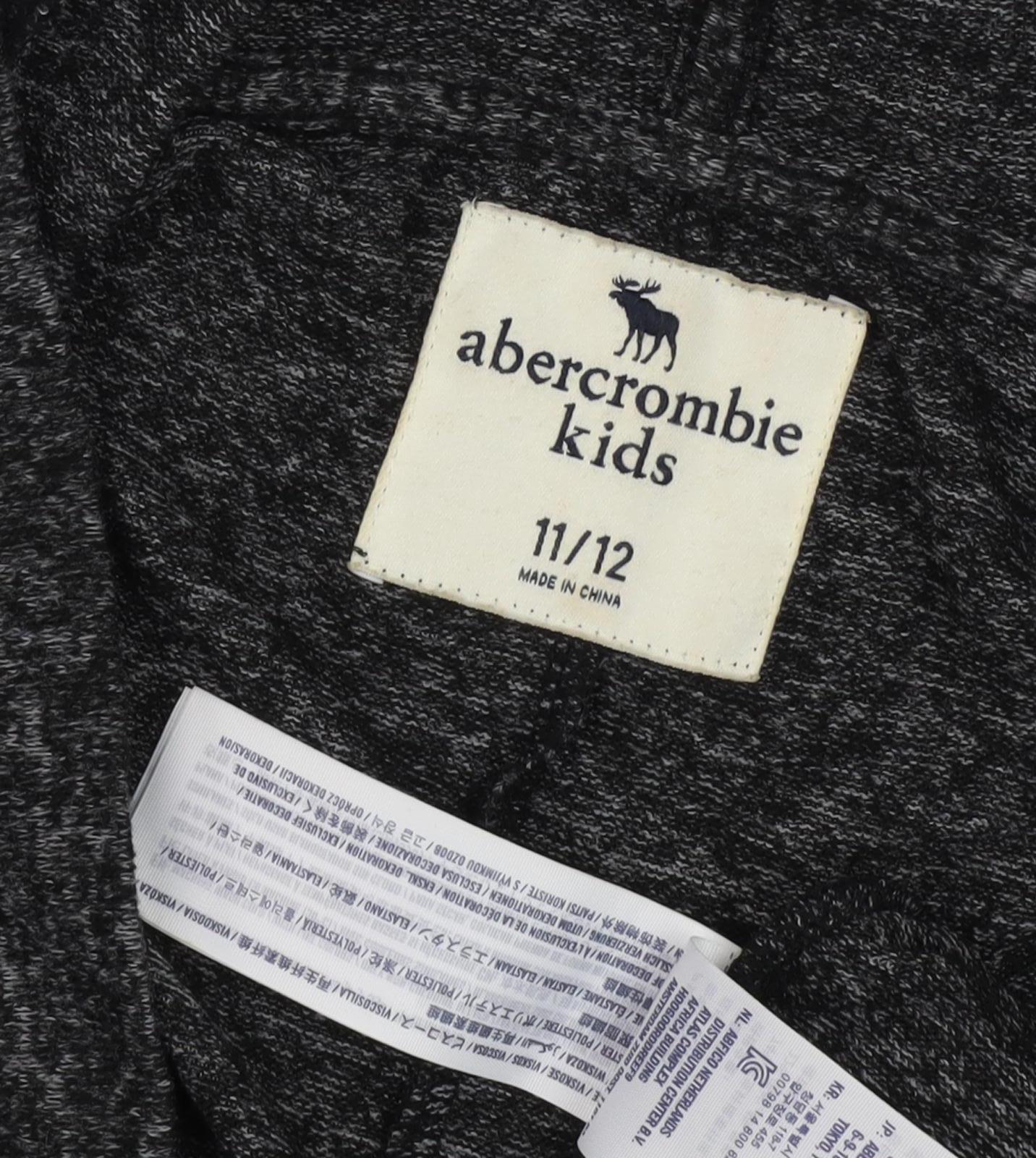 Abercrombie Kids Girls Black Hooded Cardigan 11-12 Years