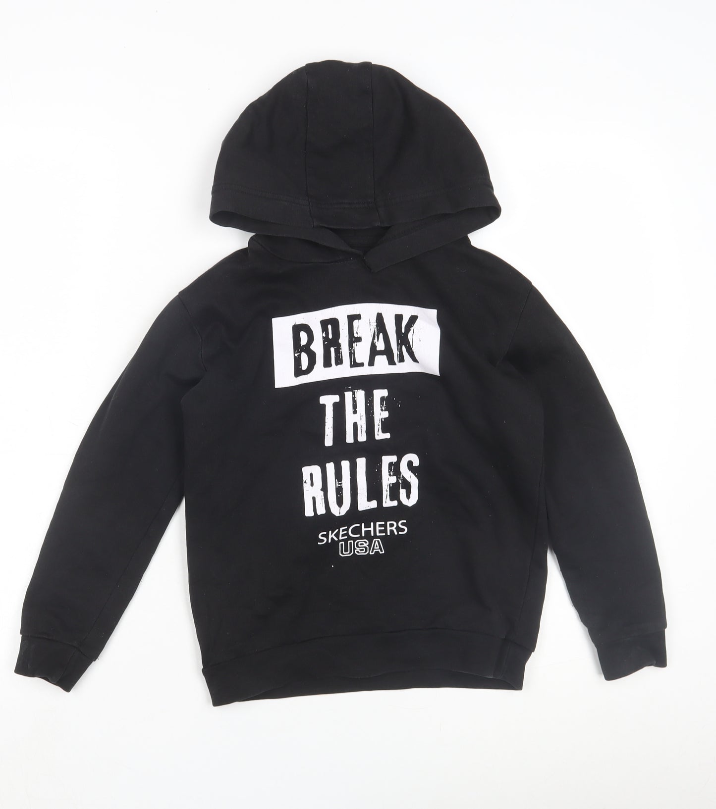Skechers Boys Black Hoodie, 8-9 Years, Graphic Print Pullover