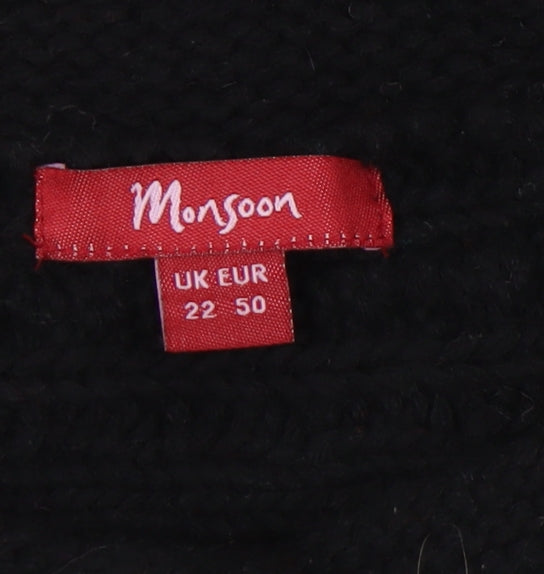 Monsoon Women's Black Jumper, Size 22, Chunky Knit