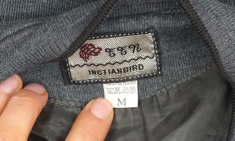 INGTIANBIRD Men's Grey Cardigan, M, V-Neck, Polyester