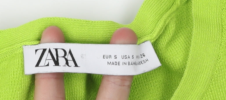 Zara Women's Green Sleeveless Tank Top - Size 12