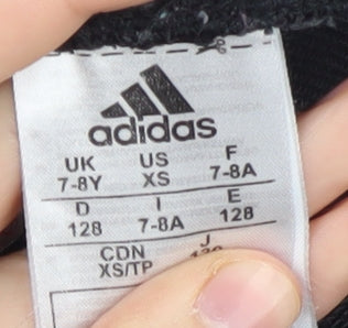 Adidas Boys Black Athletic Shorts, Size 7-8 Years