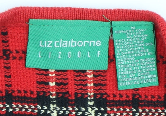 Liz Claiborne Red Plaid Men's Vest, Size M, Casual Golf