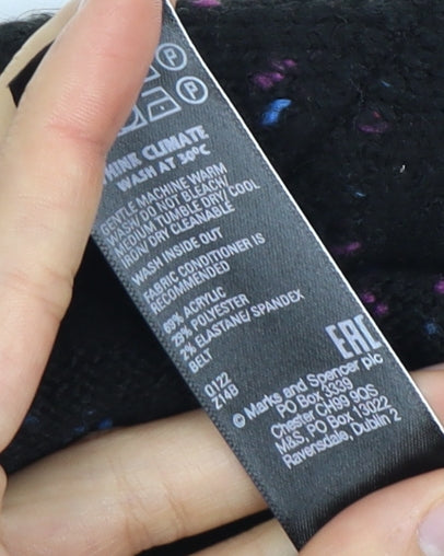 Marks and Spencer Women's Black XS Open Front Cardigan