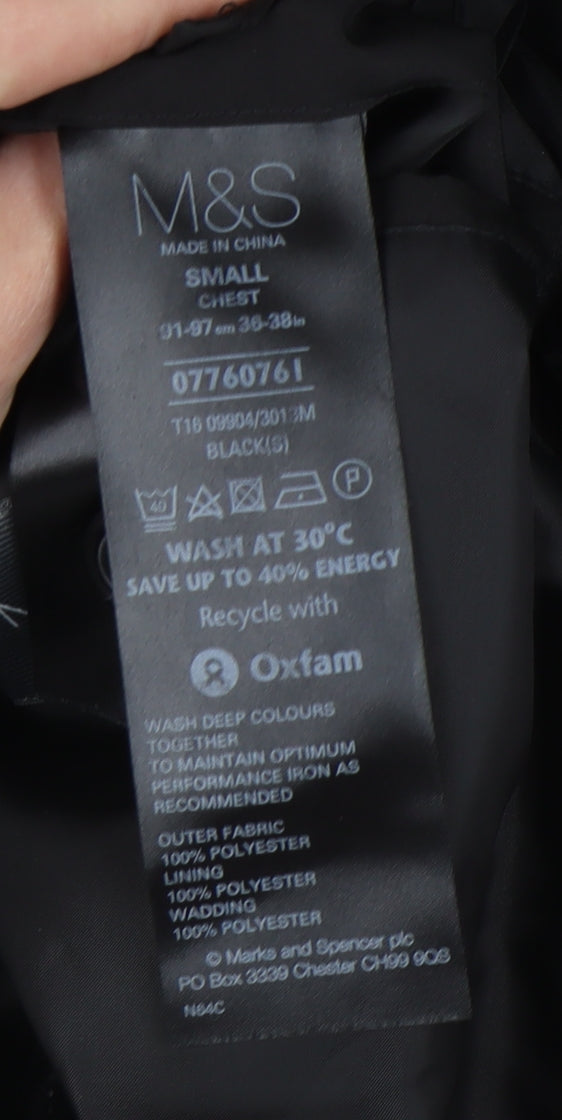 Marks and Spencer Men's Black Overcoat S