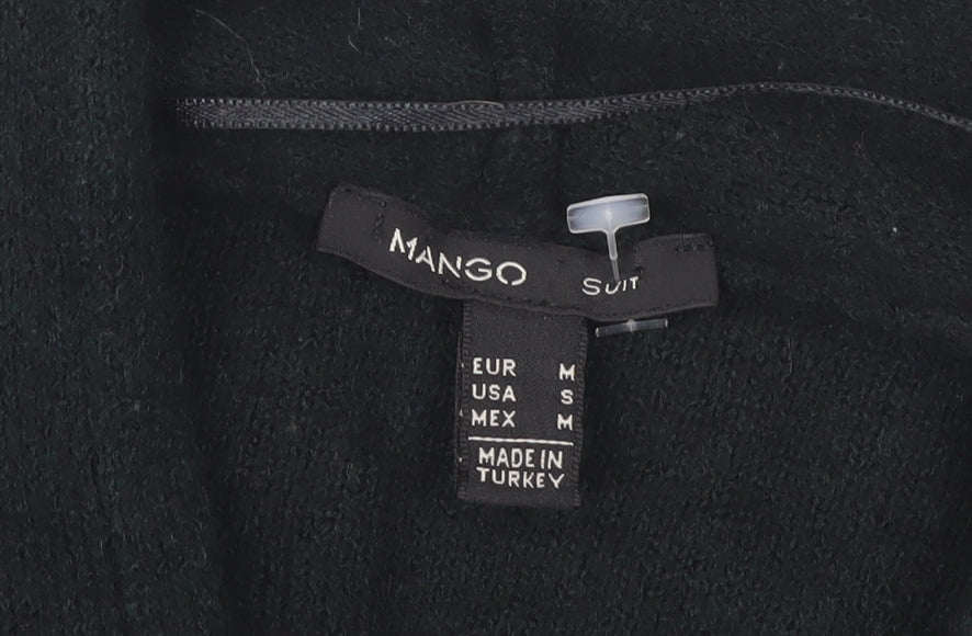 Mango Women's Black Cardigan M Wool Blend Belted