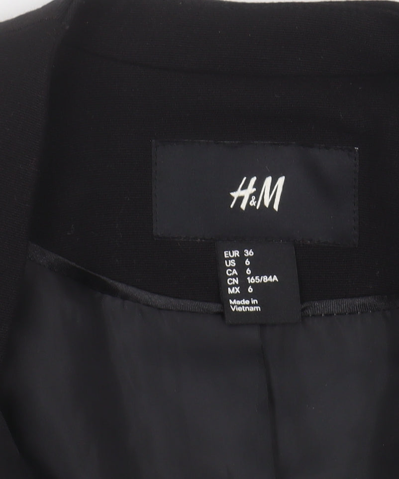 H&M Women’s Black Blazer - Size 8, Double-Breasted