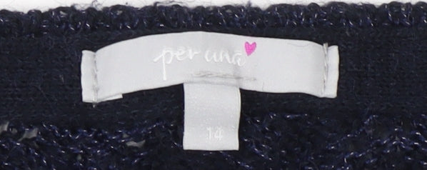 Marks and Spencer Women's Blue Jumper Size 14