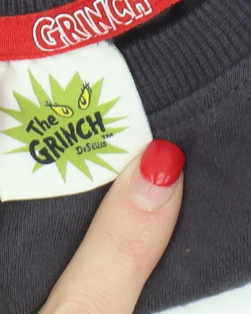 Dr Seuss Boys' Black Pyjama Top The Grinch 11-12 Years Winter