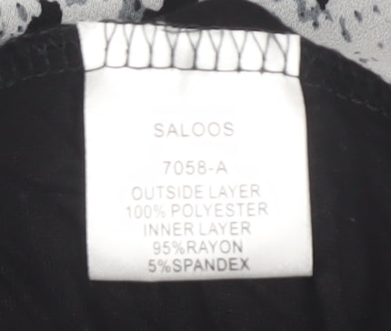 Saloos Women's Black Tunic Animal Print Plus Size 22