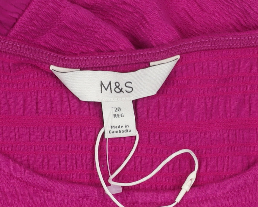 Marks and Spencer Women's Pink A-Line Dress Size 20