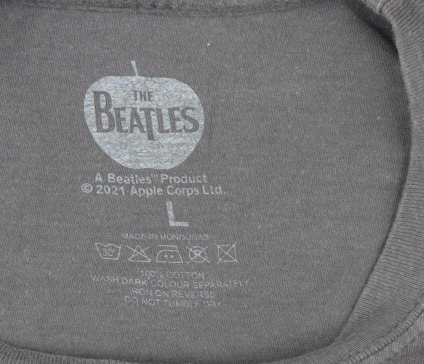 The Beatles Men's Grey Graphic T-Shirt L