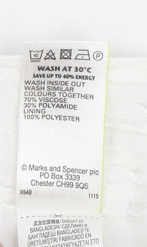 Marks and Spencer Women's White Midi Skirt, Size 10