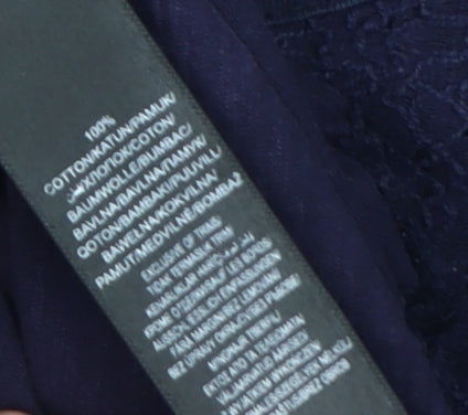 Rocha Women’s Blue Blouse, Size 14, Embroidered Detail