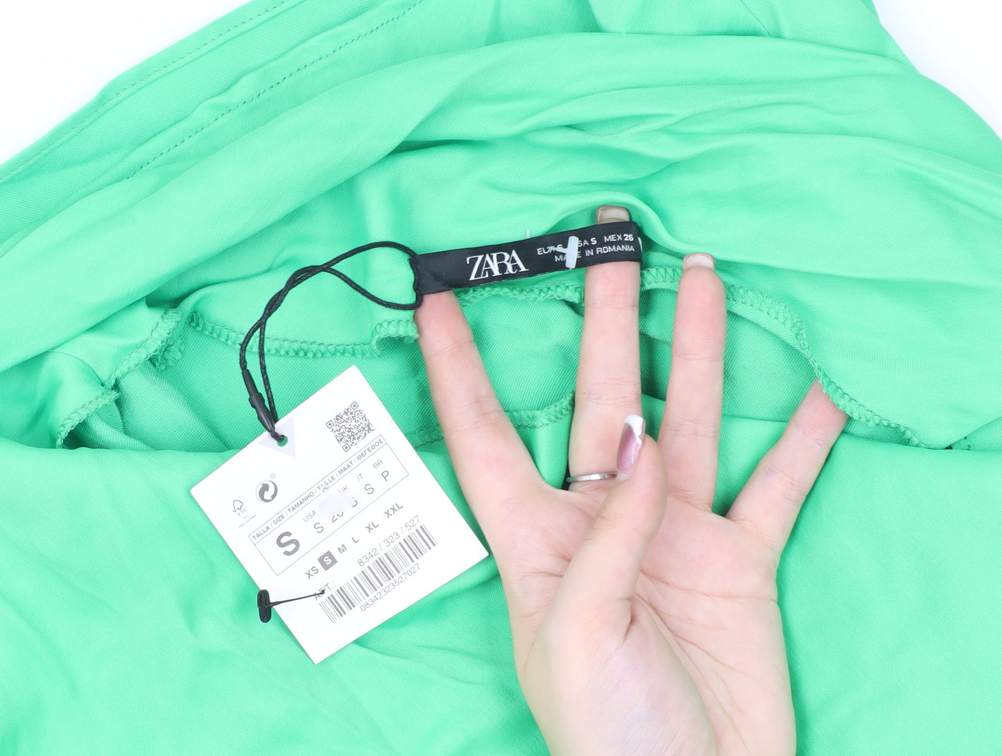 Zara Women's Green Slip Dress, Size S