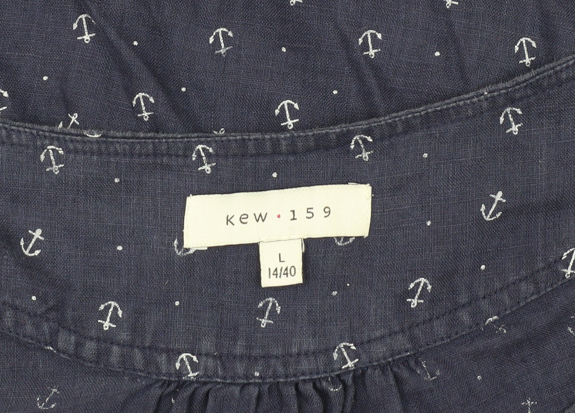 kew 159 Women's Blue Cotton Tank Top - L