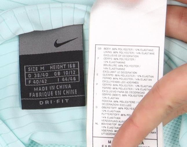 Nike Women's Blue Striped Tank Top - Size 10 Athletic