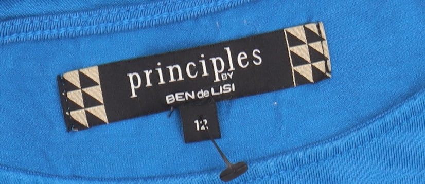 Principles Blue Women's Blouse 12 Viscose Sleeveless