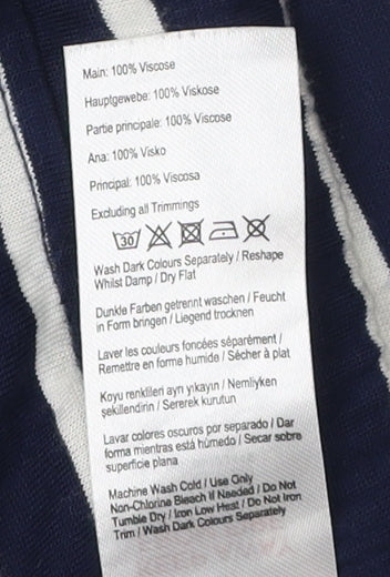 Joules Women Blue Striped Skirt Size 16 Elastic Waist