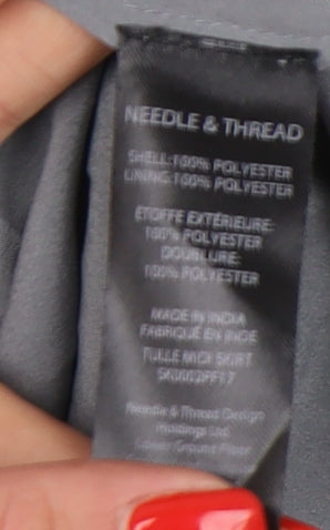 Needle & Thread Women's Grey Tutu Midi Skirt Size 10