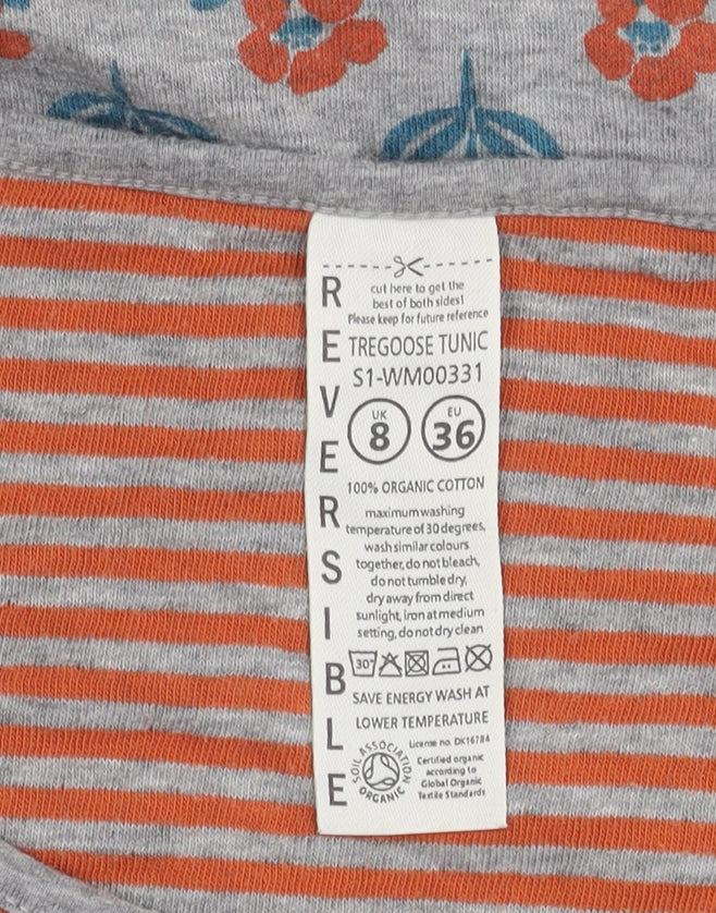 Women's Reversible Floral Tunic, Size 8, Multicoloured