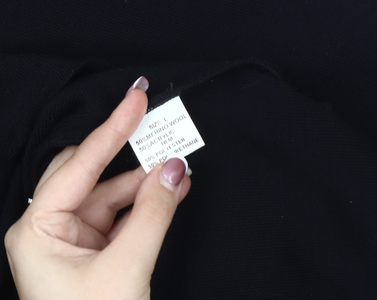 Chianti Women's Black High Neck Jumper, Size L